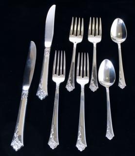 Appraisal: Oneida Heirloom Damask Rose Silverware Eight Oneida Heirloom sterling silver