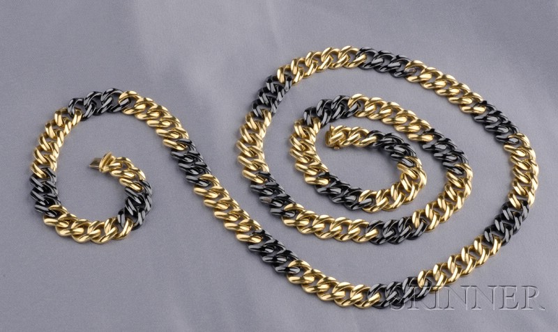 Appraisal: kt Gold and Stainless Steel Chain retailed by de Grisogono