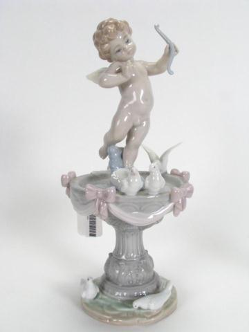 Appraisal: Lladro ''Fountain of Love'' depicting Birdbath with Cupid mold G-