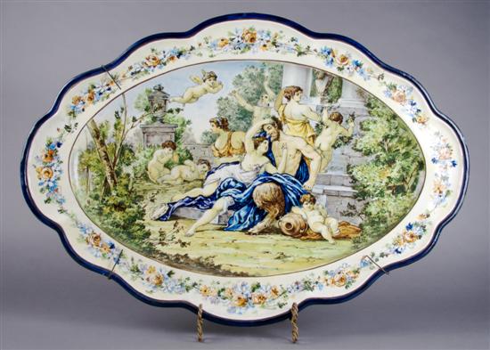 Appraisal: A Majolica Platter Width inches