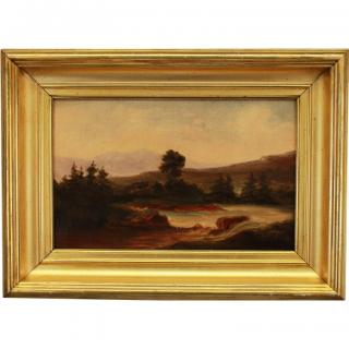 Appraisal: Hulbert Signed Hudson River School Landscape Hulbert Signed Hudson River