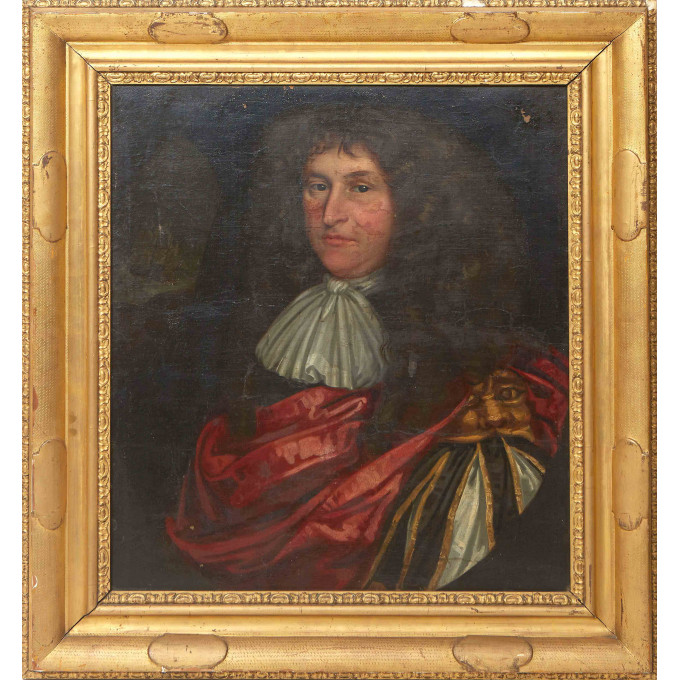 Appraisal: British School Portrait of an Admiral possibly Sir John Skelton