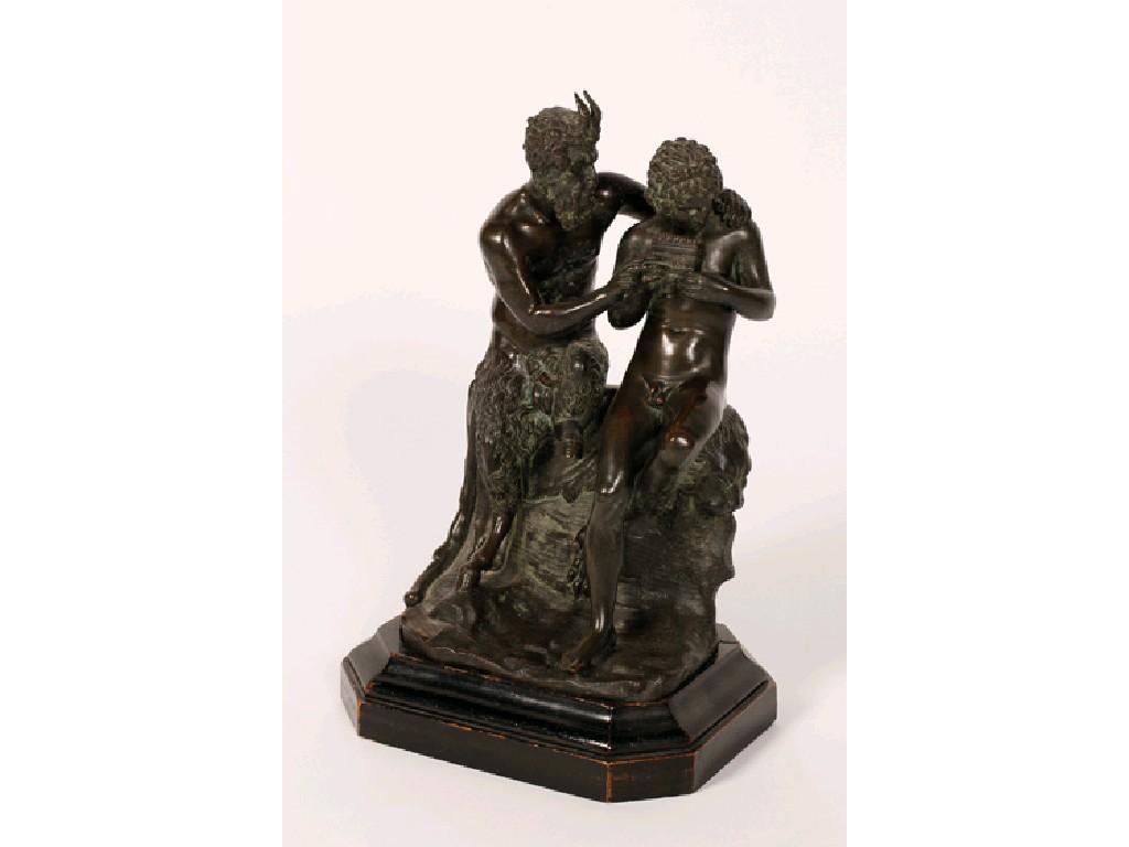 Appraisal: AFTER THE ANTIQUE A CAST BRONZE SCULPTURE OF PAN teaching