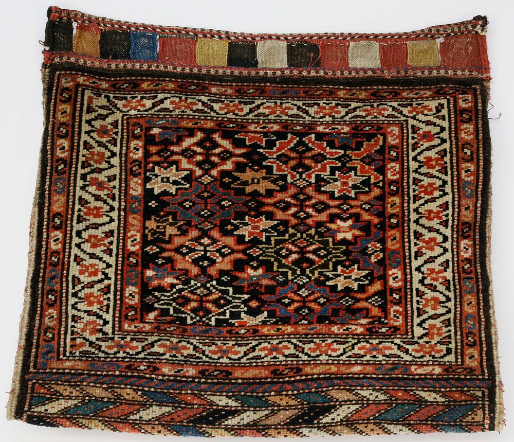 Appraisal: Antique Hand Woven Middle Eastern Saddlebag circa Antique Hand Woven