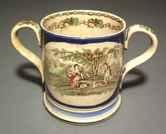 Appraisal: Staffordshire double-handled frog mug William Walters- h x w x