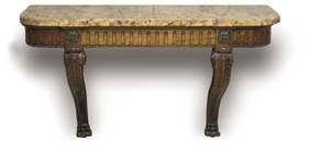 Appraisal: CONSOLE WITH MARBLE TOP Antique French console with marble top