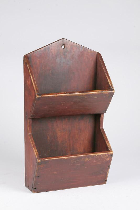 Appraisal: HANGING CANDLE BOX American mid th century pine Double box