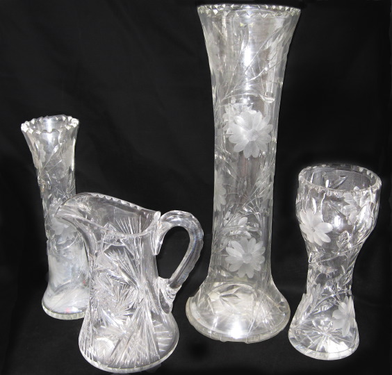 Appraisal: Four-Piece Group of Glassware first quarter th century consisting of