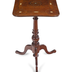 Appraisal: A French Walnut and Mother-of-Pearl Inlaid Marquetry Side Table th