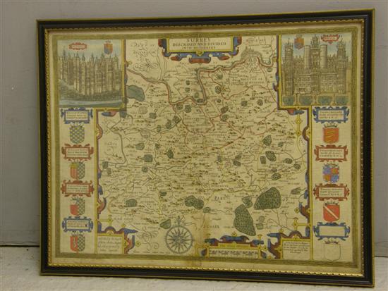 Appraisal: th century John Speed map of Surrey EXEMPT FROM VAT