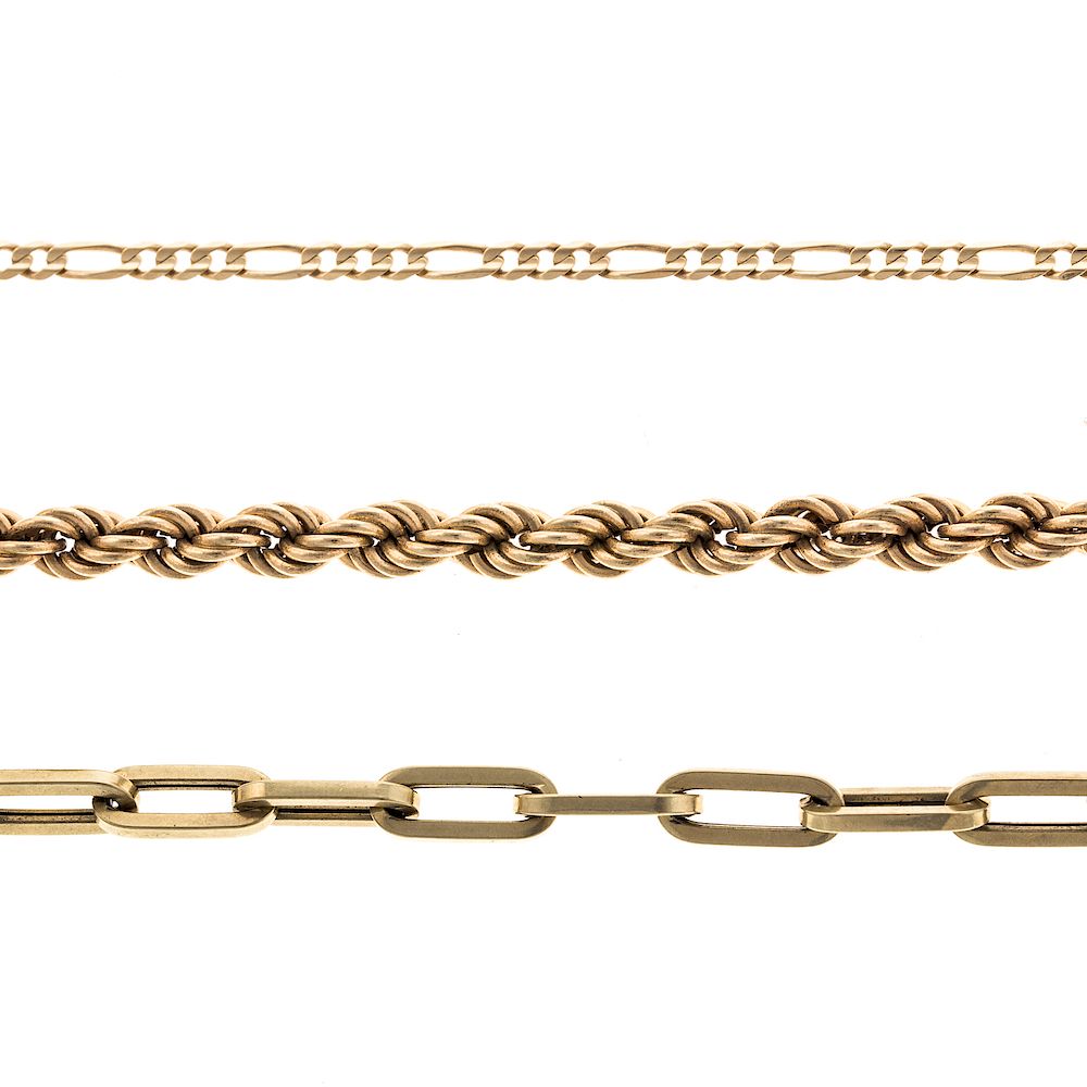 Appraisal: A Pair of Chain Bracelets Anklet Gold K yellow gold