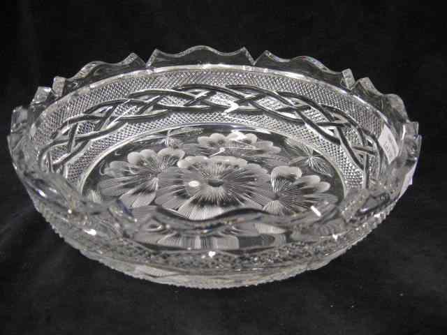 Appraisal: Libbey Cut Glass Bowl intertwining vines around floral bouquet brilliant