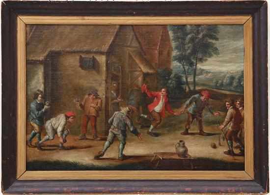 Appraisal: David Teniers II follower of Flemish - BOWLING IN FRONT