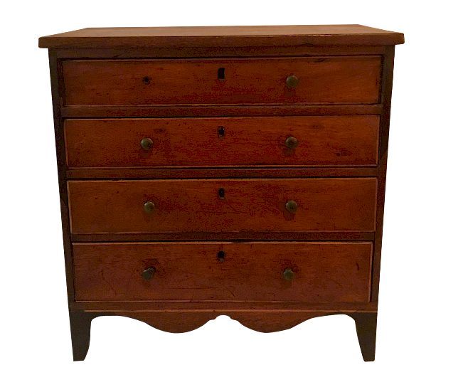 Appraisal: Miniature Sheraton Chest Drawers Miniature Sheraton Chest of Drawers Mahogany