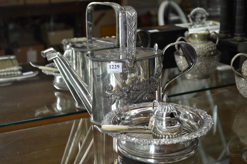 Appraisal: SMALL GROUP CONTAINING STERLING SILVER FLATWARE MUSTARD POT AND SILVERPLATE