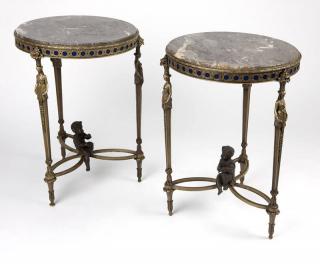 Appraisal: A pair of Louis XVI style gilt Late th early