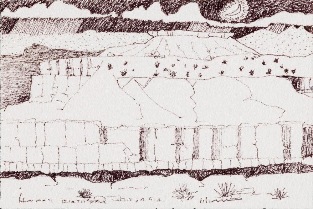 Appraisal: Charles Loloma Hopi - New Mexico Landscape ca s ink