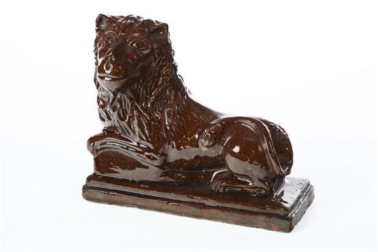 Appraisal: REDWARE LION Probably English nd half- th century Molded lion