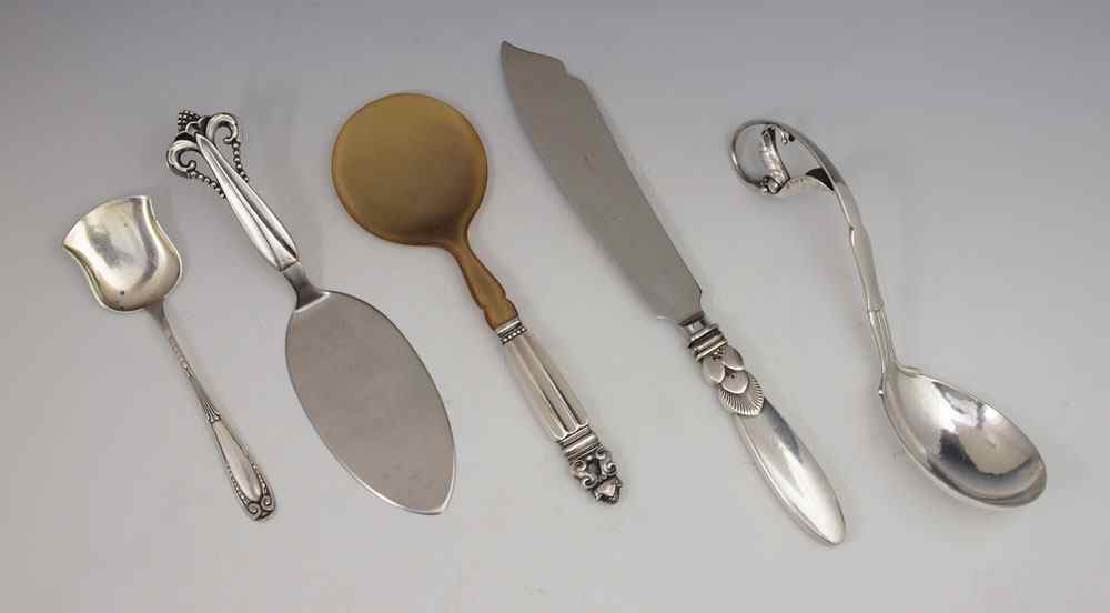 Appraisal: PIECE GEORG JENSEN AND DANISH SILVER FLATWARE To include Georg