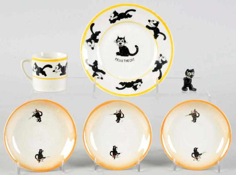 Appraisal: Lot of Felix the Cat Celluloid China Items Includes three