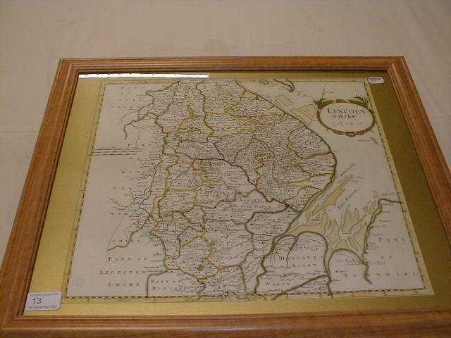 Appraisal: Robert Morden Lincolnshire a double sheet hand coloured engraved map