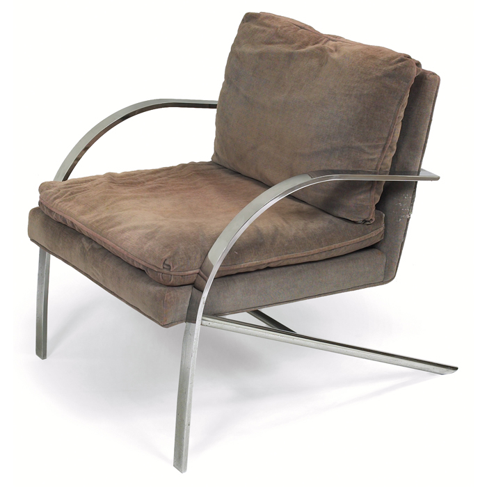 Appraisal: Paul Tuttle lounge chair cantilevered frame