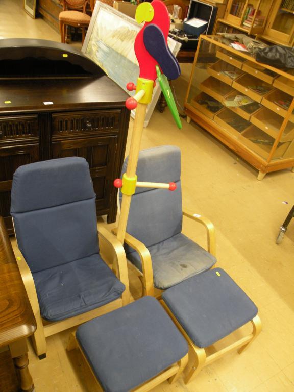 Appraisal: A pair of child's armchairs with loose cushions and matching