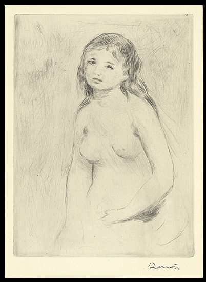 Appraisal: PIERRE-AUGUSTE RENOIR tude pour une Baigneuse Drypoint on cream wove