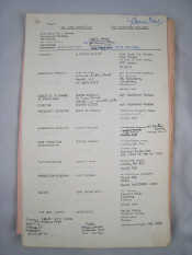 Appraisal: Film Memorabilia The Unit list and Cast list for The