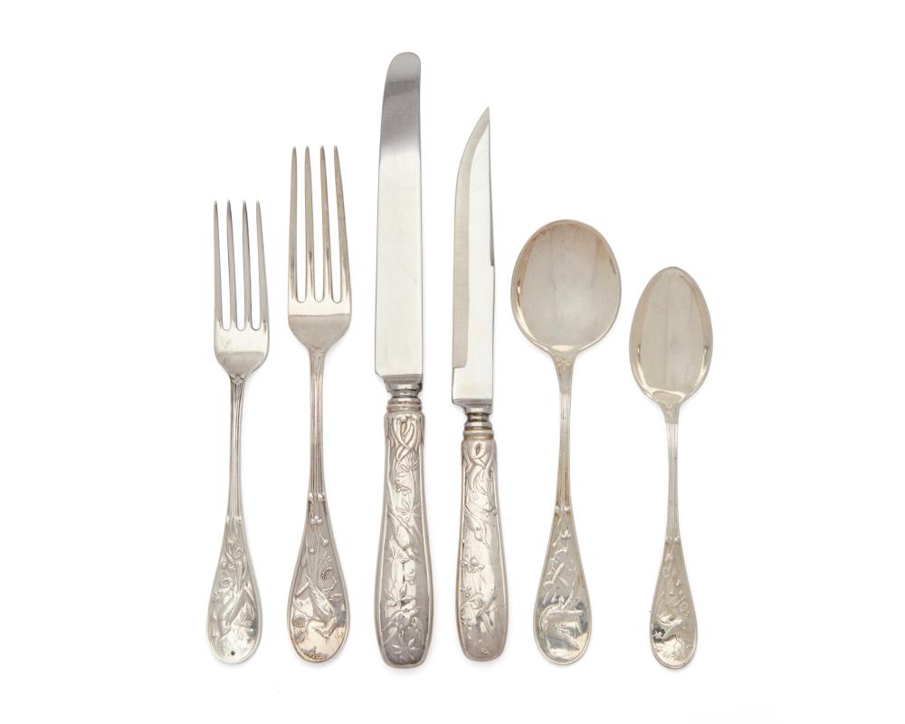 Appraisal: Tiffany Co Audubon Pattern Partial Flatware Service New York comprising