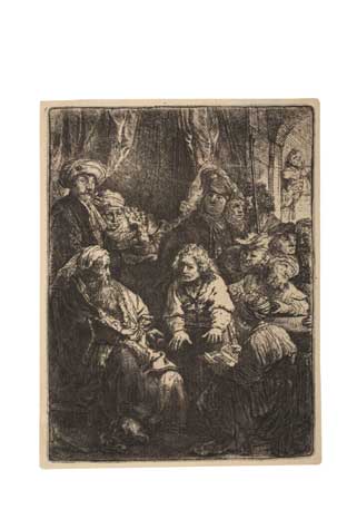 Appraisal: REMBRANDT VAN RIJN Joseph Telling his Dreams Etching x mm