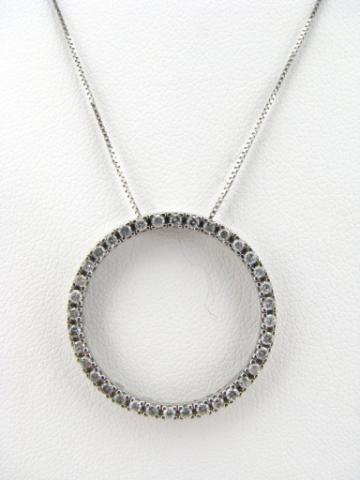 Appraisal: K White gold diamond circle pendant with approximately diamonds on