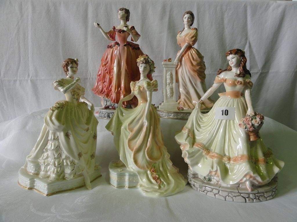 Appraisal: A collection of five Coalport limited edition figures from the