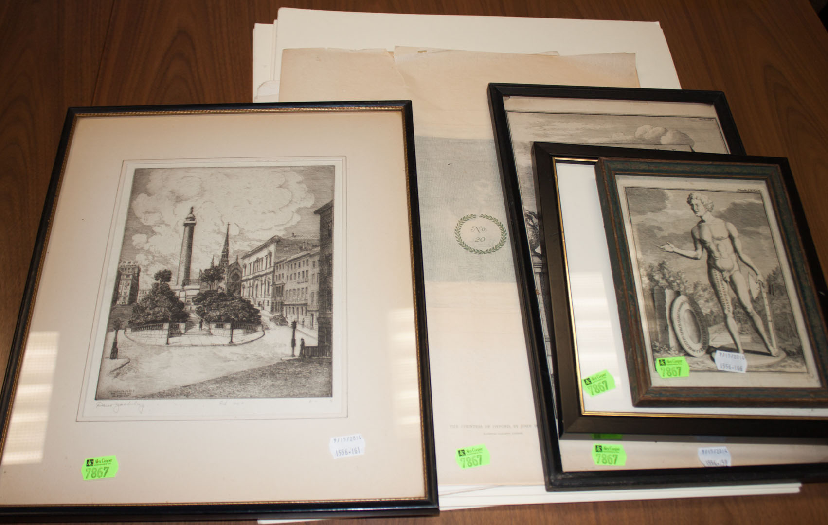 Appraisal: Assortment of prints including Dano Jackley print three Old Master