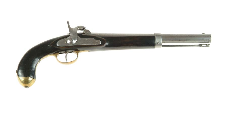 Appraisal: LARGE ITALIAN PERCUSSION NAVAL PISTOL Cal About Large pistol with