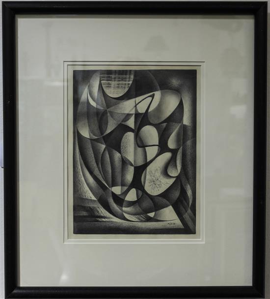 Appraisal: Sale Lot Medard Klein American - Untitled Abstract graphite on