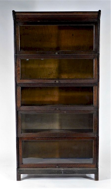 Appraisal: American Mission Oak Tier Barrister Bookcase Michigan Early th Century