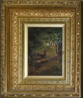 Appraisal: George Bailey Hopkins Vermont - Deer Jumping a log o