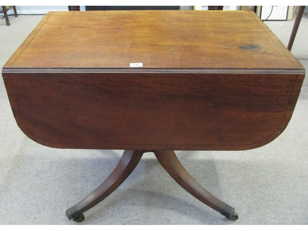 Appraisal: th century mahogany Pembroke table raised on four splayed supports