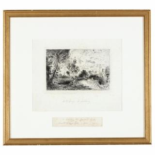 Appraisal: John Constable British etching on thin sheet laid down to