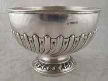 Appraisal: A silver swirl half fluted punchbowl Chester retailed by Jays