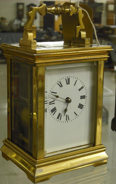 Appraisal: Repeater carriage clock striking on a gong within an Anglaise