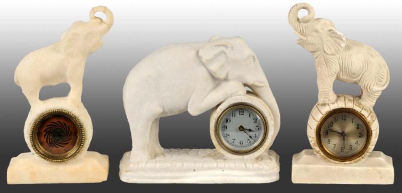 Appraisal: Lot of Figural Elephant Clocks Condition Excellent Size Largest T