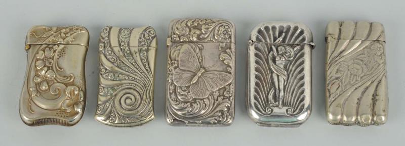 Appraisal: Lot Of German Silver Match Safes Or Vestas One with