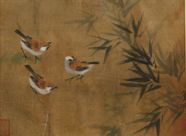 Appraisal: Japanese Twentieth Century School Small Birds and Bamboo ink and