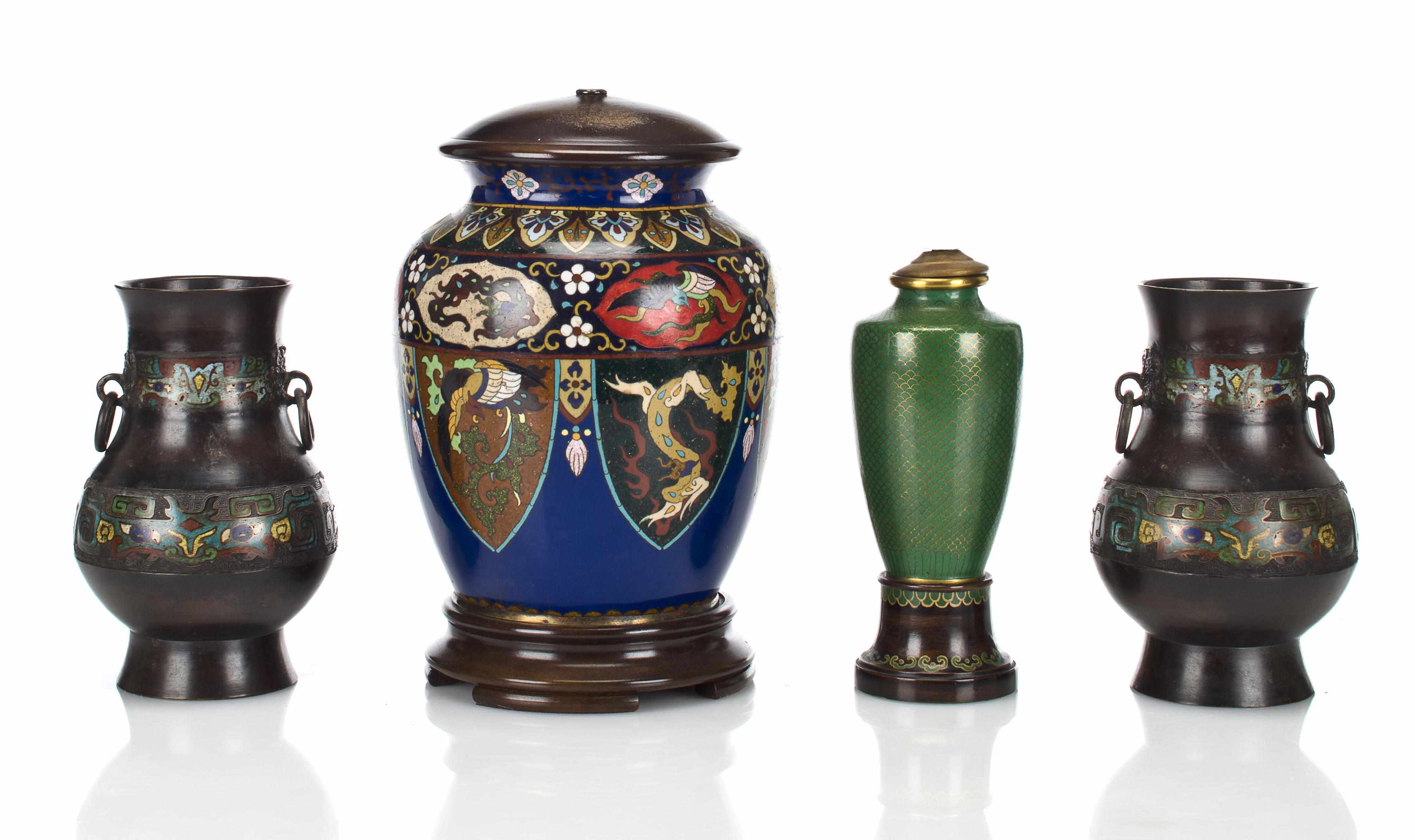 Appraisal: A Chinese cloisonne bronze vase mounted as a table lamp