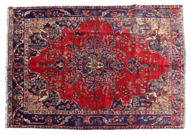 Appraisal: Hand-tied Persian Tabriz rug approx ' l ' w