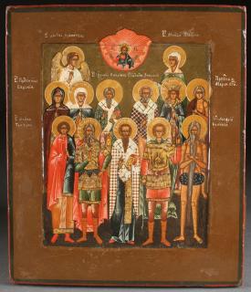 Appraisal: FINE RUSSIAN ICON MSTERA CIRCA A LARGE RUSSIAN ICON OF