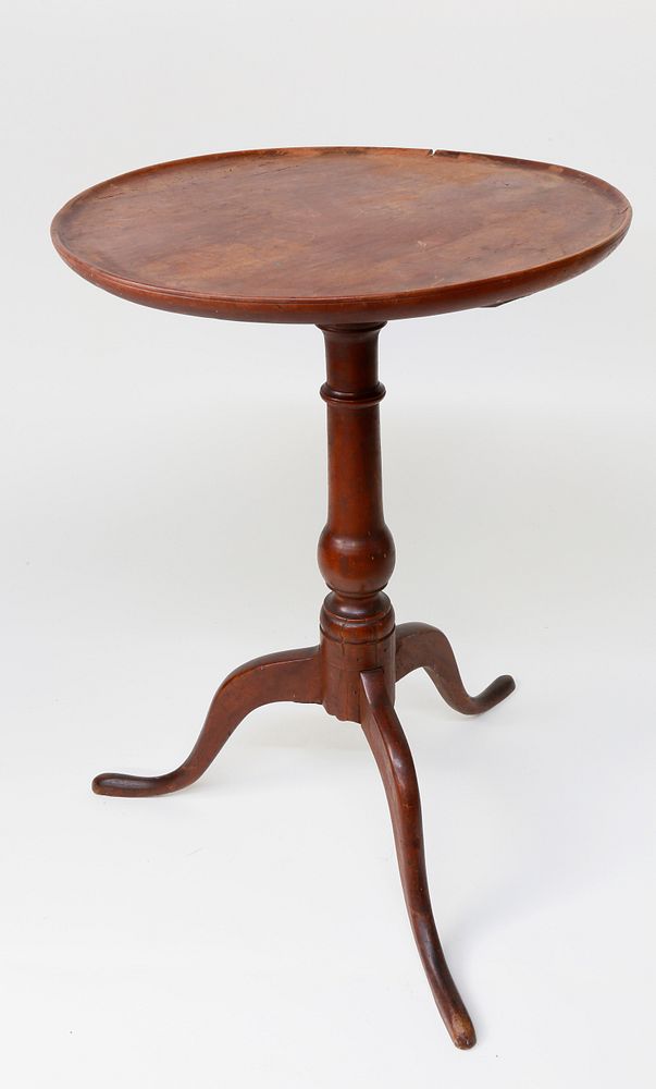 Appraisal: Nantucket Made Cherry Dish Top Candle Stand late th Century