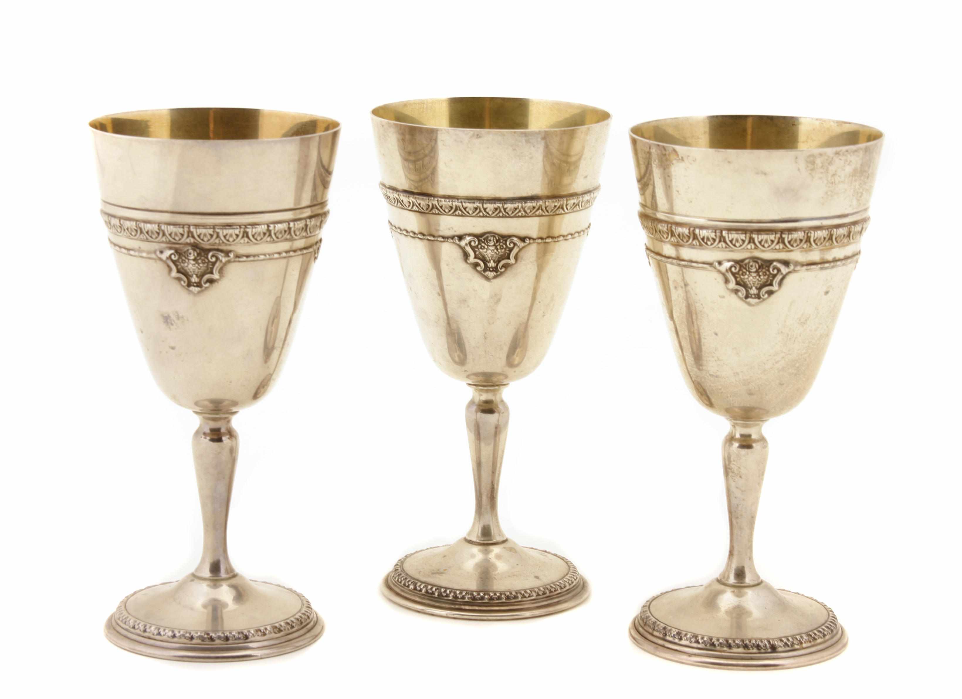 Appraisal: A set of twelve American sterling silver goblets The Matthews